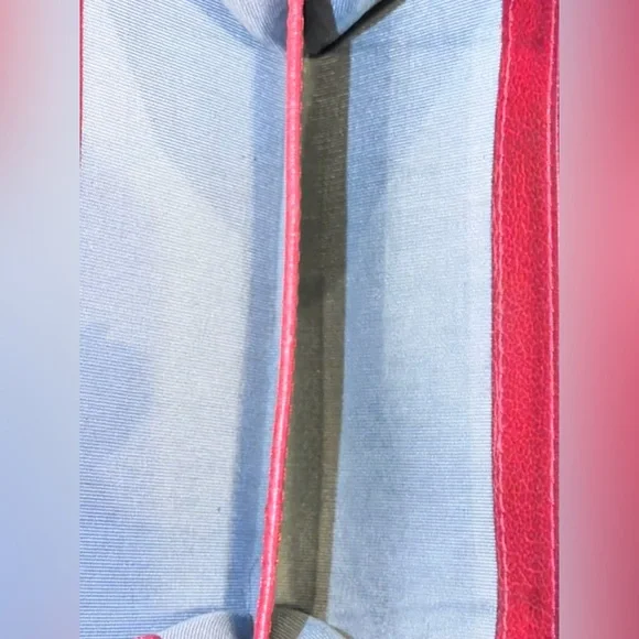 CHANEL Red Camellia Lambskin Leather L-Zip Wallet W/Chanel dust bag - Picture 5 of 7